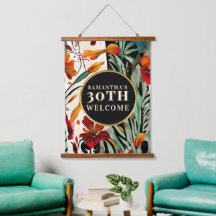 Panneau de bienvenue pour 30 ans Bohème Fleurs Tro