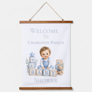 Tapisserie Suspendue Panneau de bienvenue pour Baby Shower pour garçon