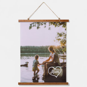 Tapisserie Suspendue Panneau de cadeau personnalisé avec photo de famil