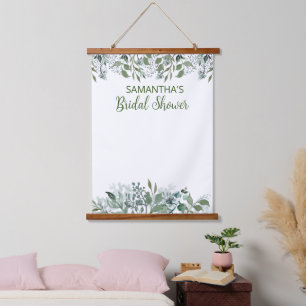 Tapisserie Suspendue Panneau de Fond pour Baby Shower Fleurs et Feuilla