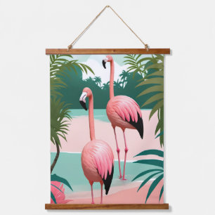Tapisserie Suspendue Paradis du Flamant rose tropical