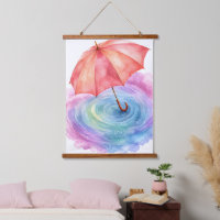 Parapluie Pastel Ondulations de Pluie Art Aquarell