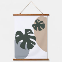 Pastel Boho Monstera Feuille Mur esthétique bio