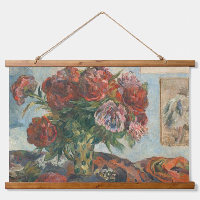 Tapisserie Suspendue Paul Gauguin La Vie Encore Avec Des Peonies Fleurs (Devant)