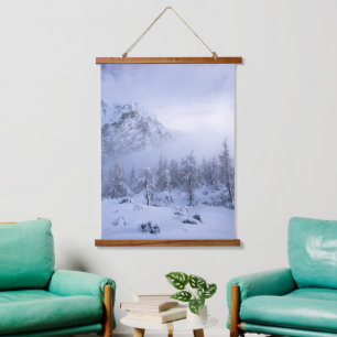 Tapisserie Suspendue Pays merveilleux d'hiver, brouillard, forêt d'épin