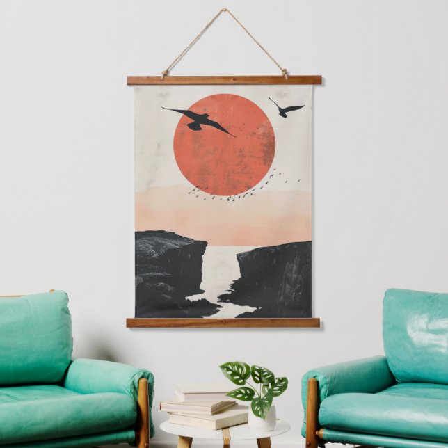 Tapisserie Suspendue Paysage Abstrait de Boho (12) (Salon)