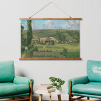 Paysage de Pissarro Les Patis Célèbre Art Bois Mur