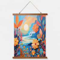 Paysage floral au coucher du soleil Art de la natu