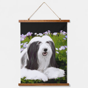 Tapisserie Suspendue Peinture à collie à poils - Joli art original de c