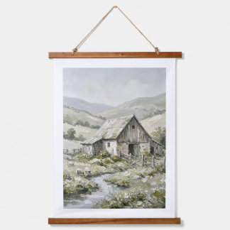 Tapisserie Suspendue Peinture à l'huile de paysage de ferme rustique vi