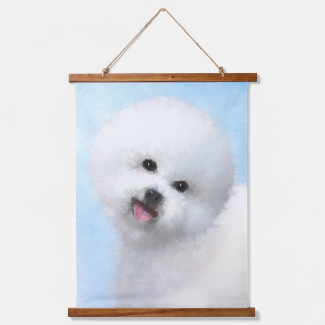 Tapisserie Suspendue Peinture Bichon Frise - Cute Original Chien Art (Recto)