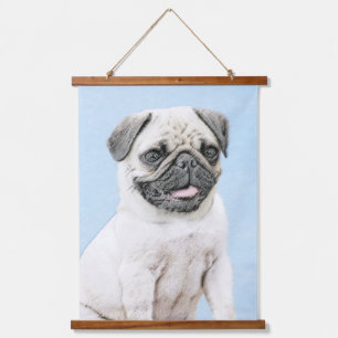 Tapisserie Suspendue Peinture de carlin - Joli art original de chien