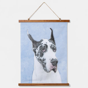 Tapisserie Suspendue Peinture de Great Dane (Arlequin) - Art original d