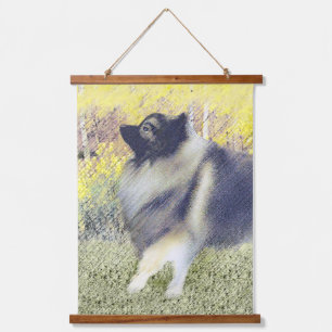 Tapisserie Suspendue Peinture de Keeshond Aspen - Joli Art Original de