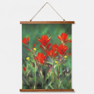 Tapisserie Suspendue Peinture indienne de pinceau - Art Fleur original