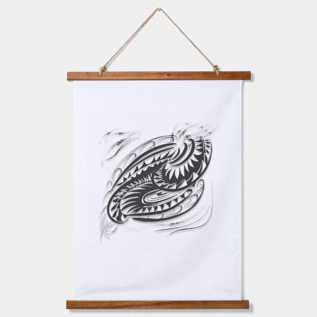 Tapisserie Suspendue peinture murale noir blanc pour intérieur (Recto)