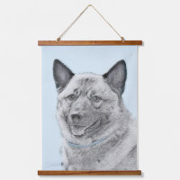 Peinture norvégienne Elkhound - Art original Chien