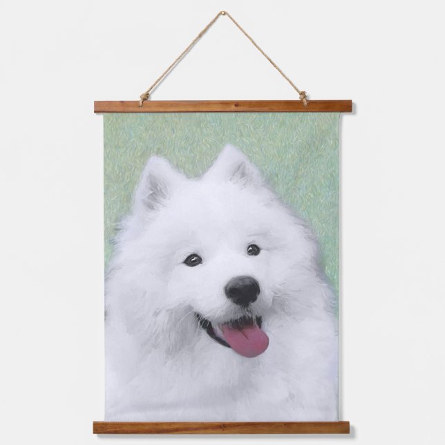 Tapisserie Suspendue Peinture Samoyed - Cute Original Chien Art (Recto)