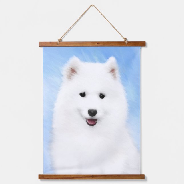 Tapisserie Suspendue Peinture Samoyed Puppy - Jolie Art Original Chien (Recto)
