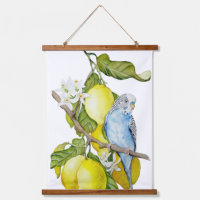 Perroquet bleu dans l'arbre à citrons - Art botani