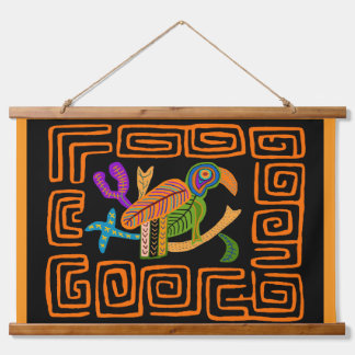 Tapisserie Suspendue Perroquet tropical Mola Indien Kuna