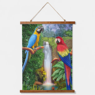 Tapisserie Suspendue Perroquets Tropicaux Ara