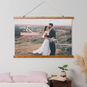 Tapisserie Suspendue Personnalisé Mr & Mrs Mariage Photo Hanging Tapest