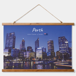 Tapisserie Suspendue Perth, Australie - Ciel de la ville la nuit
