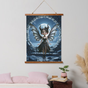 Tapisserie Suspendue Petite Ombre Lunaire, la Fée Gothique Mignonne
