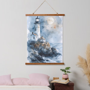 Tapisserie Suspendue Phare Lumineux sur la côte rocheuse