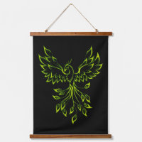 Phoenix vert se lève sur le noir