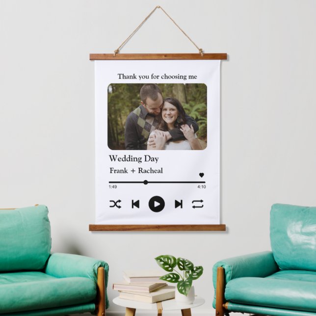 Tapisserie Suspendue Photo de la playlist de la chanson personnalisée m (Salon)