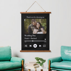 Tapisserie Suspendue Photo de la playlist de la chanson personnalisée m