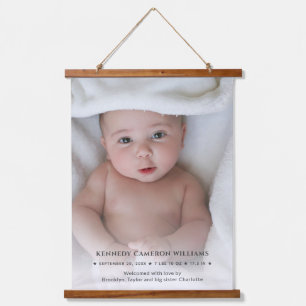 Tapisserie Suspendue Photo simple personnalisée Bonjour bébé nouveau-né