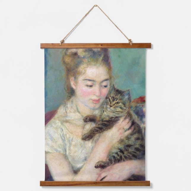 Tapisserie Suspendue Pierre-Auguste Renoir - Femme avec chat (Recto)