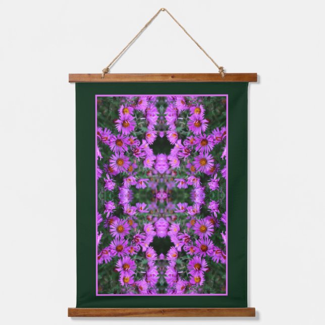 Tapisserie Suspendue Pink Autumn Aster Flowers Orton Abstrait (Recto)