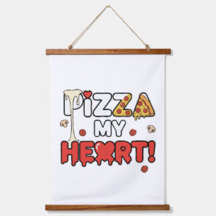 Tapisserie Suspendue Pizza Mignonne Mon Cœur Jeu de Mots Drôle pour les