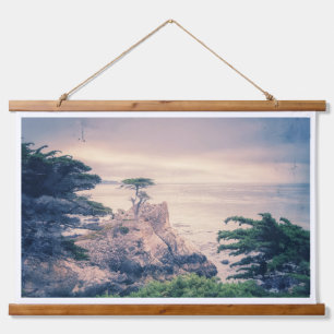 Tapisserie Suspendue Plage de galets Lone Cypress