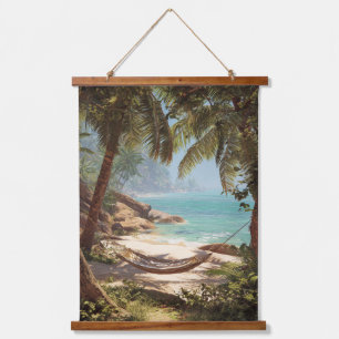 Tapisserie Suspendue Plage de palmiers de la crique cachée tropicale Ar