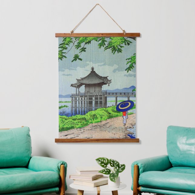 Tapisserie Suspendue Pluie boueuse à Ukimid Fujishima Takeji dans les a (Salon)