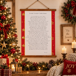 Tapisserie Suspendue Poésie de Noël étoilé brillant