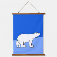 Polar Bear Mom and Cub Peinture - Wildlife Art