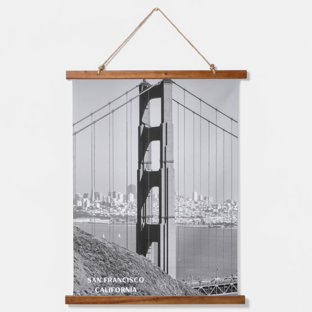 Tapisserie Suspendue Pont Golden Gate en Monochrome (Recto)