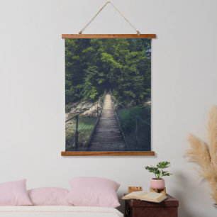 Tapisserie Suspendue Pont suspendu simple rivière Idrijca, Slovénie