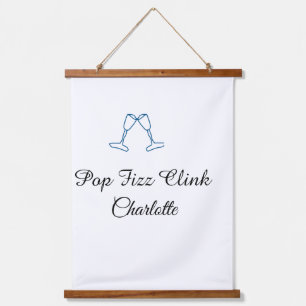 Tapisserie Suspendue Pop fizz clink bouteille de champagne bleue nouvel