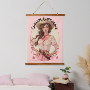 Tapisserie Suspendue Portrait de cowgirl coquette de mode western