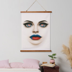 Tapisserie Suspendue Portrait de la pop croate beauté yeux & lèvres