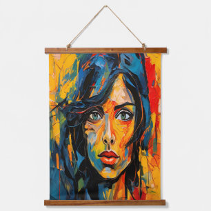 Tapisserie Suspendue Portrait expressionniste vibrant Art Abstrait auda