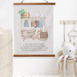 Tapisserie Suspendue Posez-vous dans la prière du sommeil Boho Baby Nur<br><div class="desc">Mur de la crèche bébé Accroché à la prière modifiable. Aquarelle design de pépinière de saumons avec lit et couverture, nounours, jouets en bois, vêtements pour bébé et accessoires d'accents. Le poème dit : "Alors que je vous couche pour dormir, je prie le seigneur de garder votre âme. Puissent les...</div>