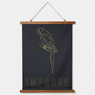 Tapisserie Suspendue Poster d'affirmation du perroquet Origami. amélior